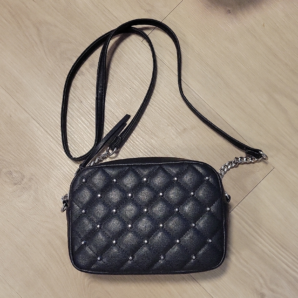 Rebecca Minkoff Studded Quilted Crossbody bag- Black